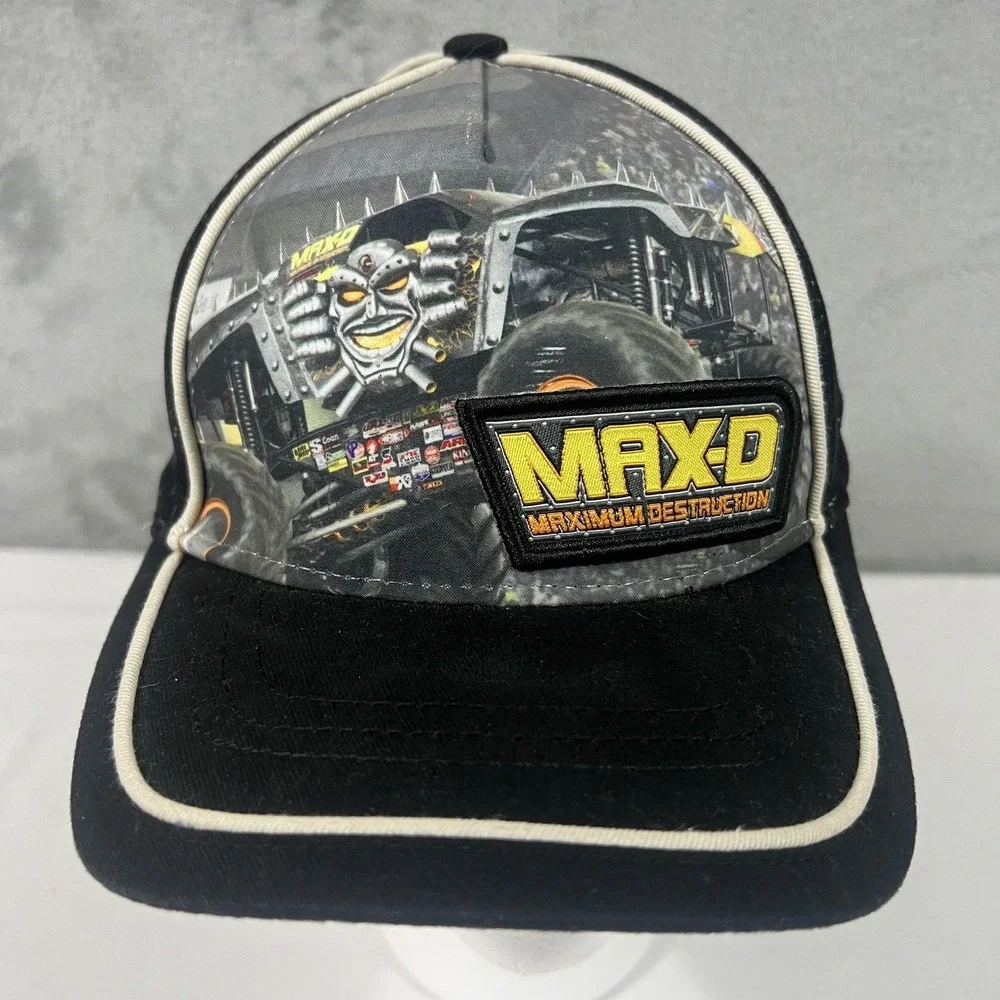 Monster Jam Max-D Hat Cap Strap Back Youth Adjustable Black Monster Truck Boys